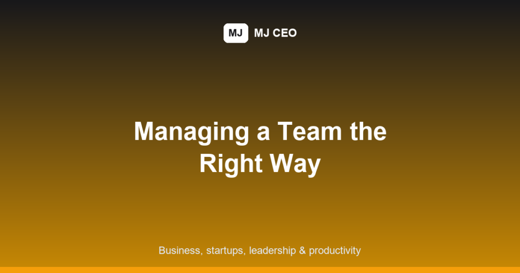 how to manage a team featured image