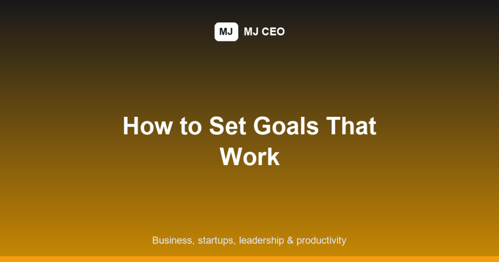 how to set goals featured image
