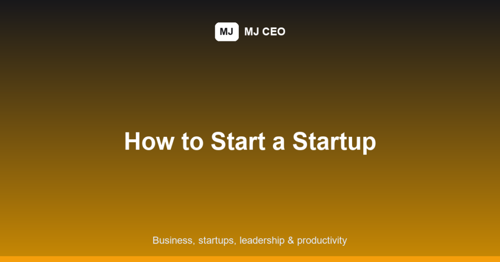 how to start a startup featured image