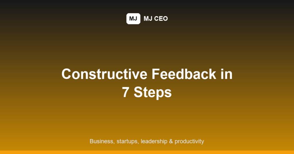 how to give constructive feedback featured image
