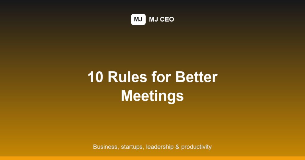 how to run effective meetings featured image